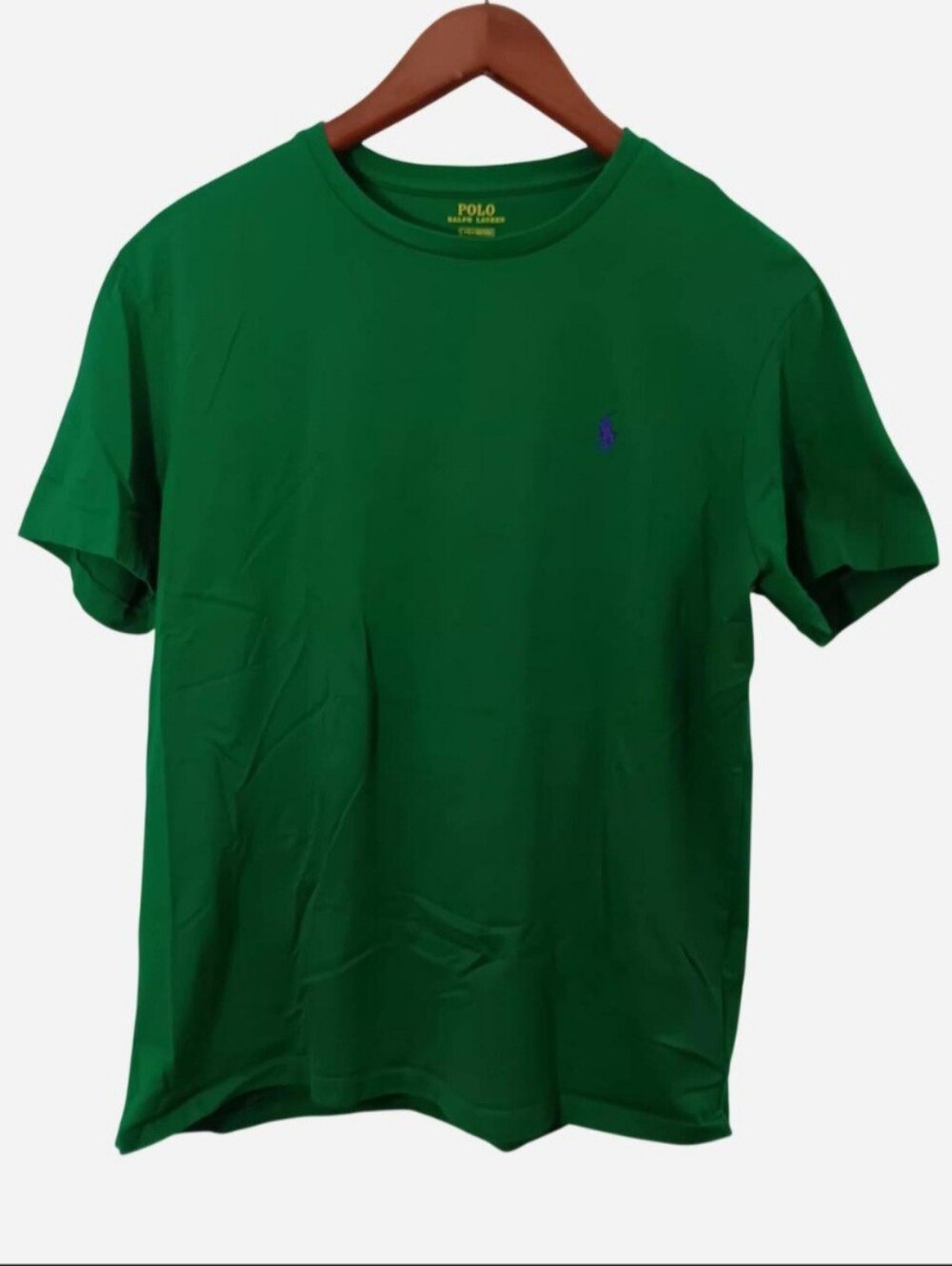 Polo Ralph Lauren Green Cotton Tee Size Large Purple Pony Logo